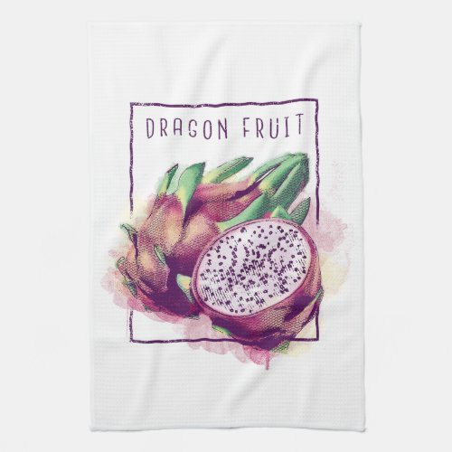 Dragon fruit exotic food design kitchen towel