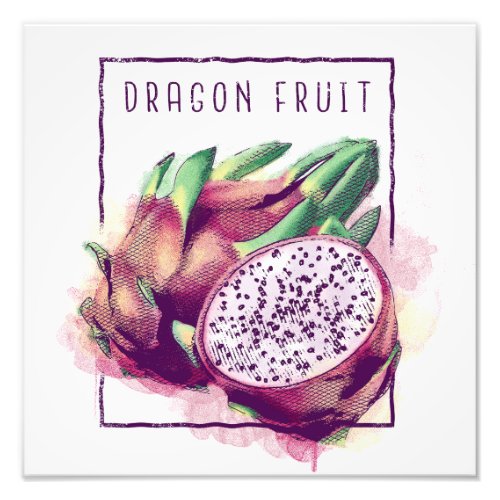 Dragon fruit exotic food design photo print