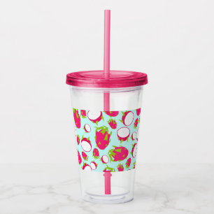 Dragon Fruit Pattern Acrylic Tumbler