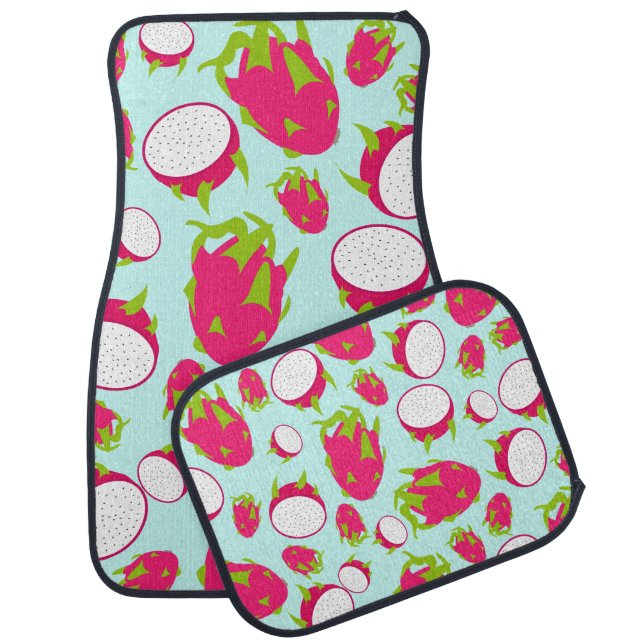 Dragon Fruit Pattern Car Floor Mat (Set)
