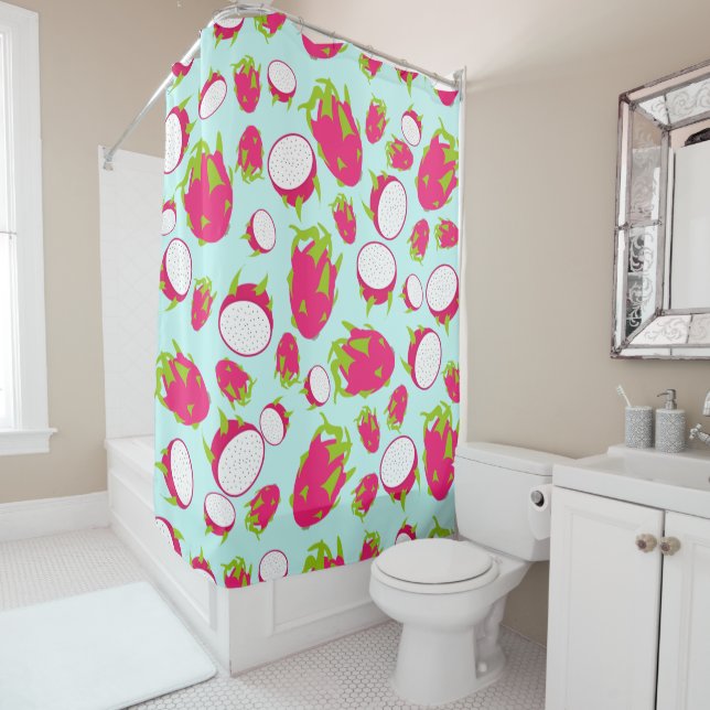Dragon Fruit Pattern Shower Curtain (In Situ)