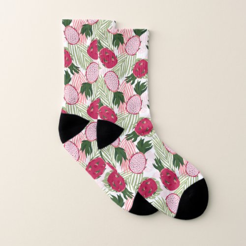 Dragon fruit pattern  socks
