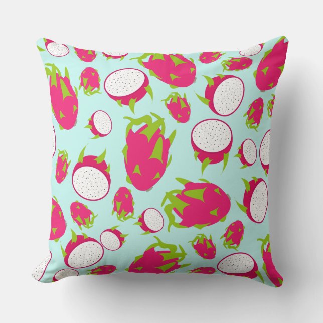 Dragon Fruit Pattern Throw Pillow (Front)