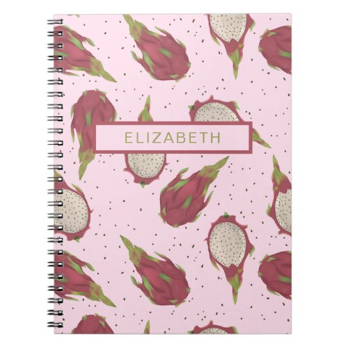 Dragon Fruit Pattern Tropical Personalized Custom Notebook