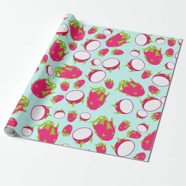 Dragon Fruit Pattern Wrapping Paper (Unrolled)