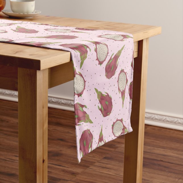 Dragon Fruit Pink Tropical Fruit Kitchen Decor Medium Table Runner (In Situ)