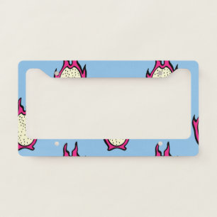 Dragon Fruit: Vintage Ink Drawing. License Plate Frame