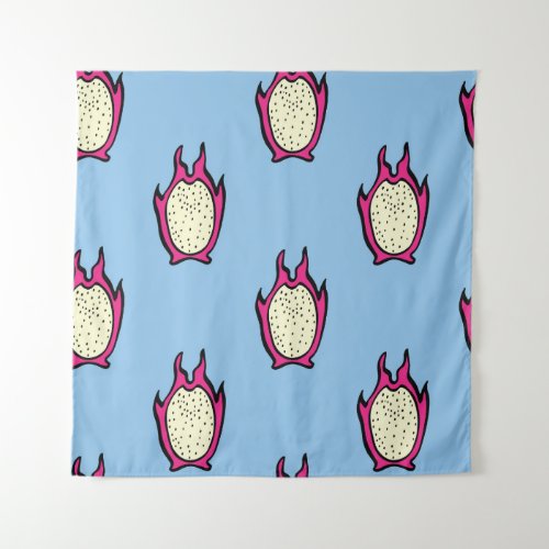 Dragon Fruit Vintage Ink Drawing Tapestry