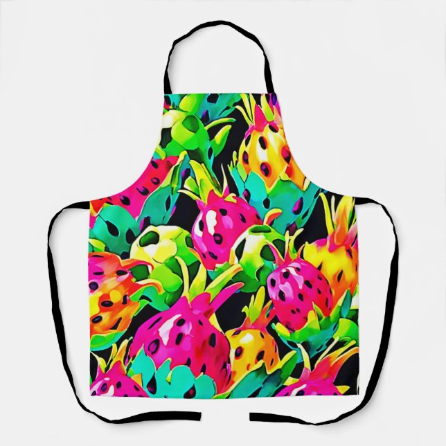 Dragon Fruit Vivid Pattern Apron (Front)