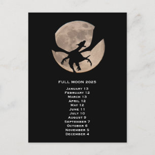Dragon Full Moon 2025 Phases Postcard