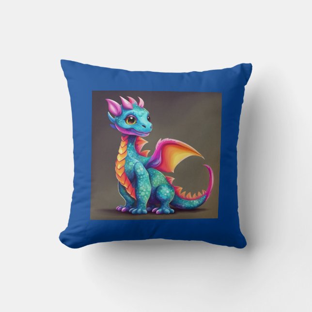 Dragon fun  throw pillow (Front)