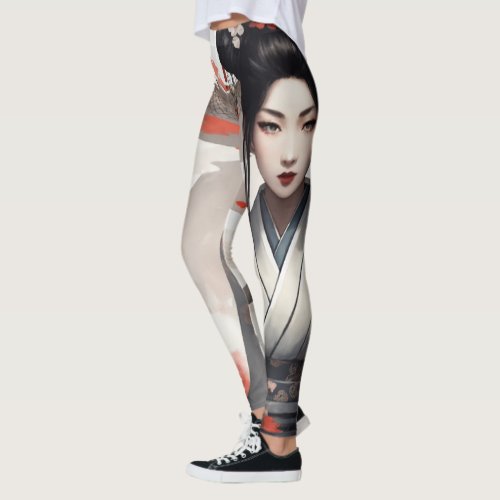 Dragon Geisha Art Luck  Beauty Leggings