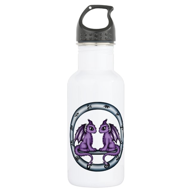 Dragon Gemini Zodiac Water Bottle (Front)