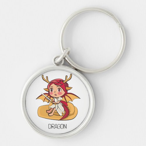 Dragon Girl Cartoon Keychain