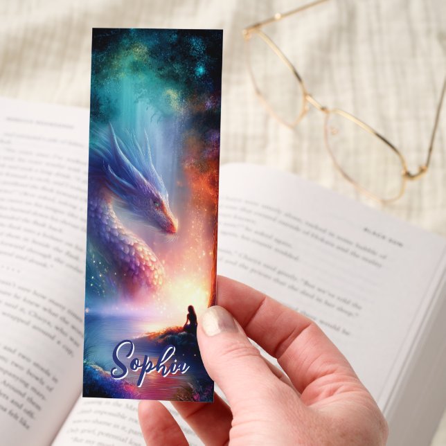Dragon Girl Fantasy Art Magical Personalized Bookmarks (Hand)