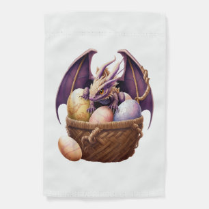 Dragon Girl Lover Collecting Easter Eggs - Kids Cu Garden Flag