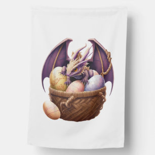 Dragon Girl Lover Collecting Easter Eggs - Kids Cu House Flag
