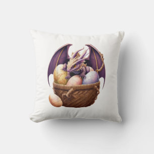 Dragon Girl Lover Collecting Easter Eggs - Kids Cu Throw Pillow