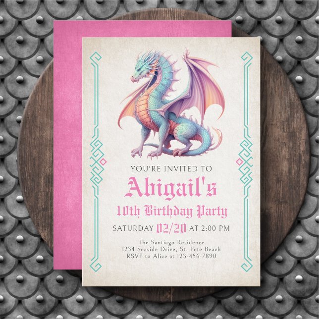 Dragon Girl's Birthday Invitation (Creator Uploaded)