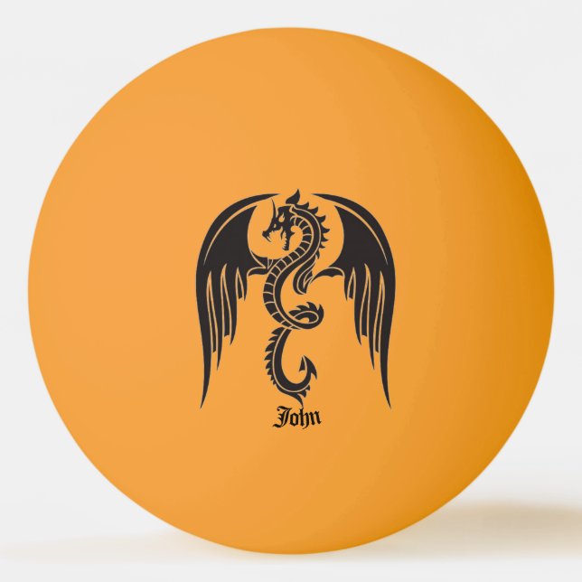 Dragon Glow in Dark Your NAME Ping Pong Ball (Front)