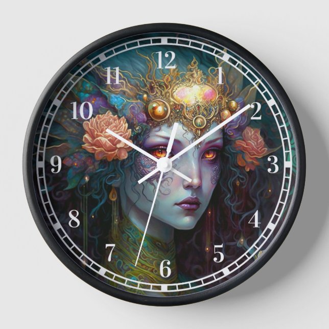 Dragon Goddess Queen Fantasy Art Clock (Front)