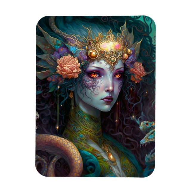 Dragon Goddess Queen Fantasy Art Magnet (Vertical)