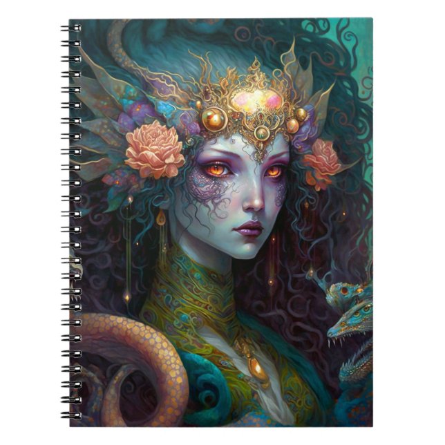 Dragon Goddess Queen Fantasy Art Notebook (Front)