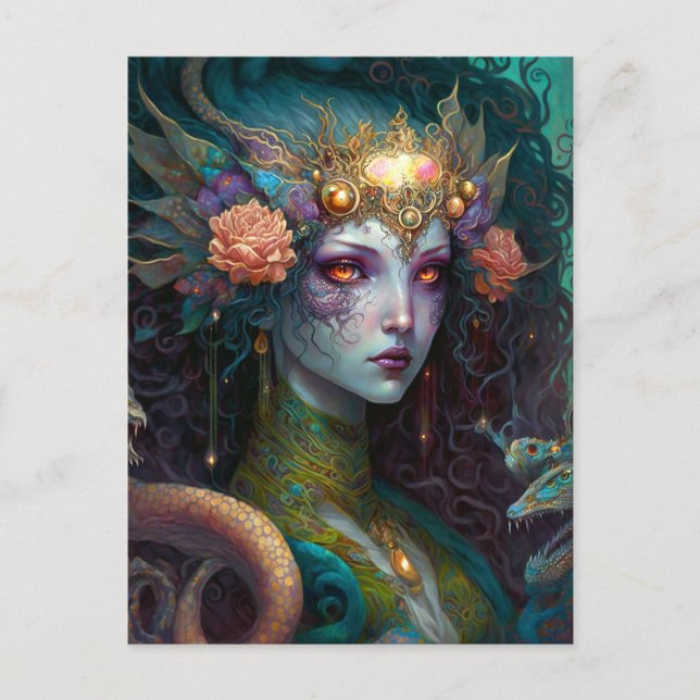Dragon Goddess Queen Fantasy Art Postcard (Front)