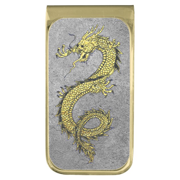 Dragon Gold on Silver Personalize Finish Money Clip | Zazzle