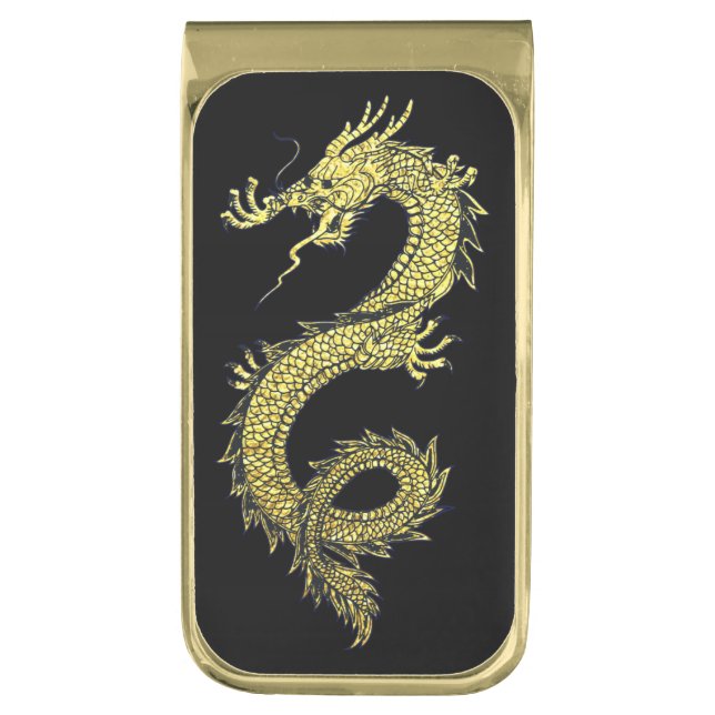 Dragon Gold Personalize Gold Finish Money Clip (Front Vertical)