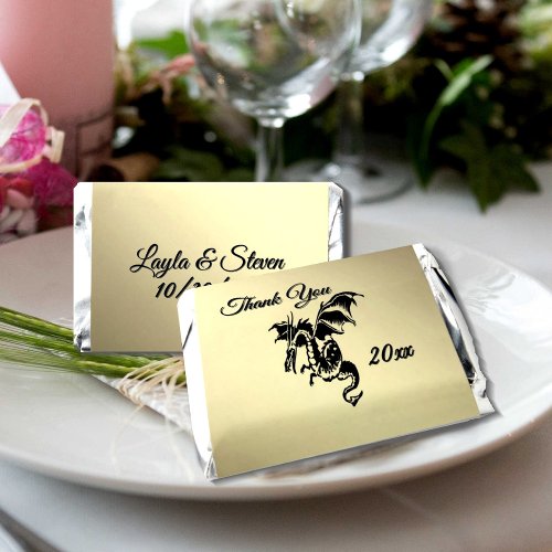Dragon Gold Thank You Date Names  Hershey's Miniatures