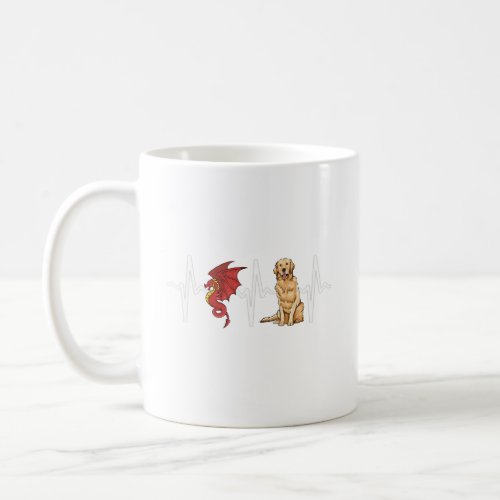 Dragon Golden Retriever Heartbeat Dog  Coffee Mug