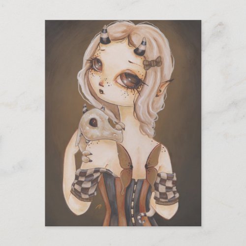 Dragon gothic fairy fantasy art postcard