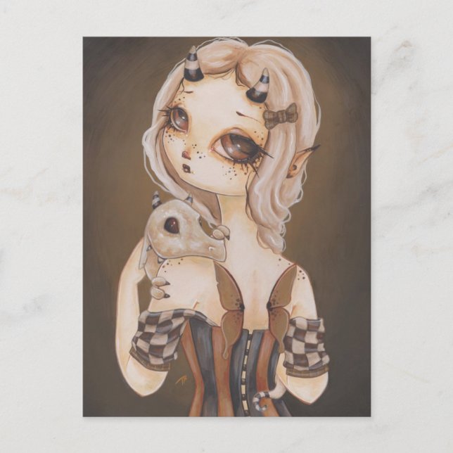 Dragon gothic fairy fantasy art postcard (Front)