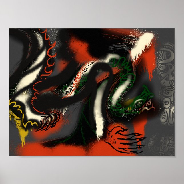 Dragon Graffiti Art Print (Front)
