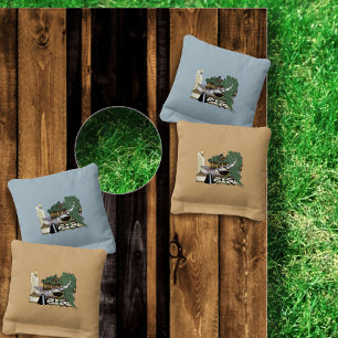 Dragon Green Sleeping Books Cornhole Bags
