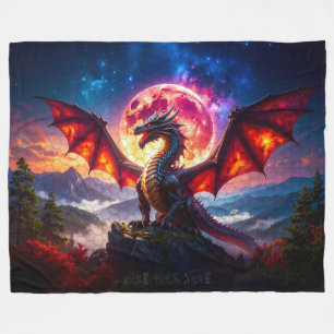 Dragon Grid 001 Fleece Blanket