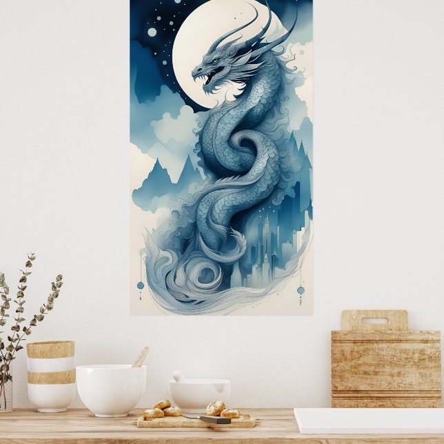 Dragon Guardian of The Mountain City Poster (Kitchen)