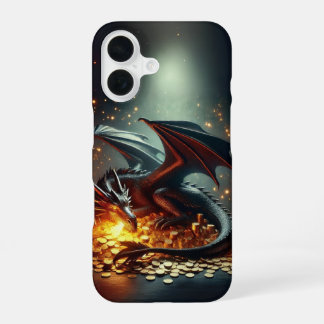 Dragon Guarding Gold Design iPhone 16 Case