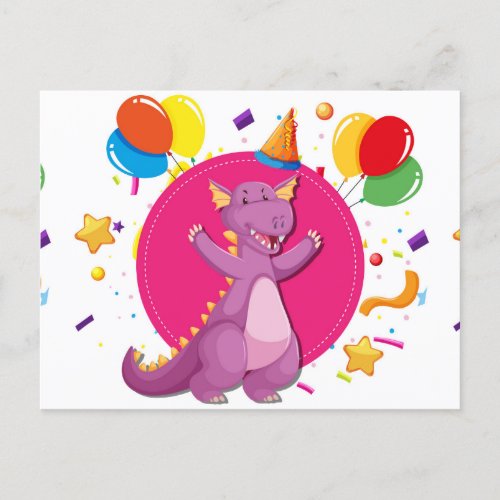 Dragon Happy Birthday Invitation Postcard