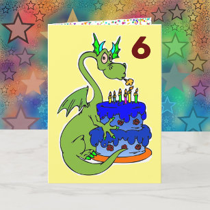 Dragon Happy Birthday Wish Boy's Personalized Name Card