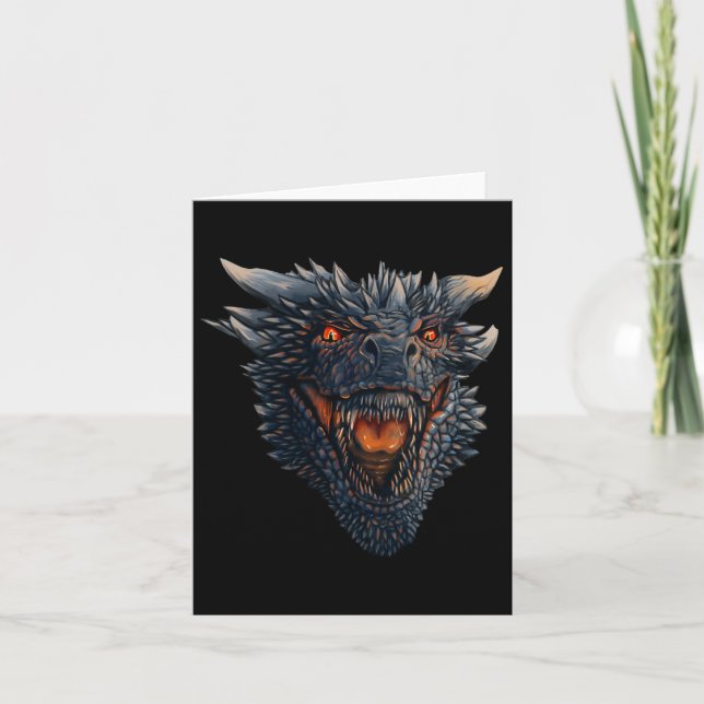 Dragon Head About To Blow Fire On His Enemies  Card (Front)