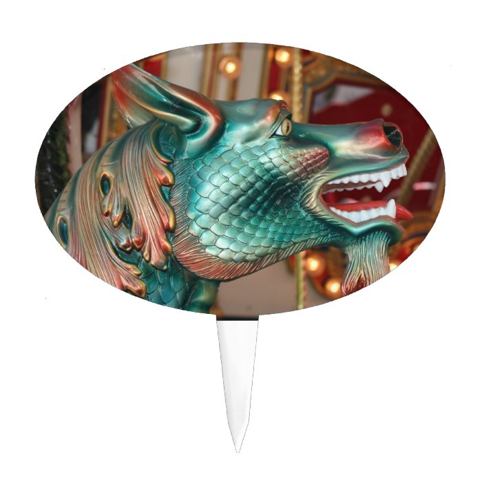 dragon head carousel ride fair image cake toppers