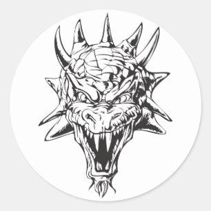 Dragon Head Classic Round Sticker