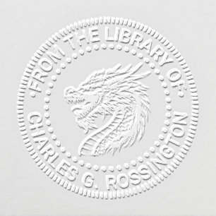 Dragon Head Drawing Library Book Name Embosser