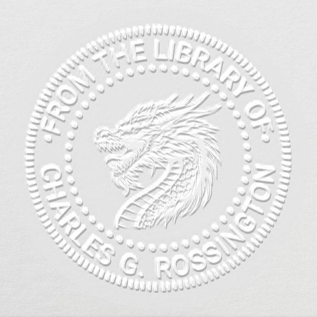Dragon Head Drawing Library Book Name Embosser (Design)
