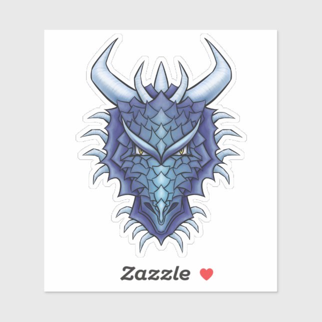 Dragon head magical mythical creature fantasy art sticker (Sheet)