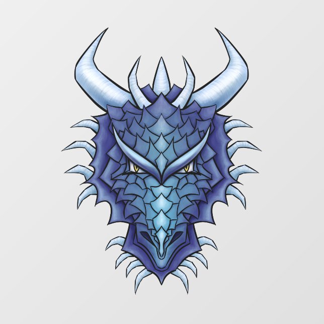 Dragon head magical mythical creature fantasy art wall decal  (Front)