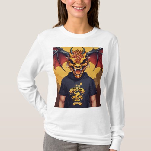 Dragon Head Mascot Skull Style T_Shirt _ A Unique 