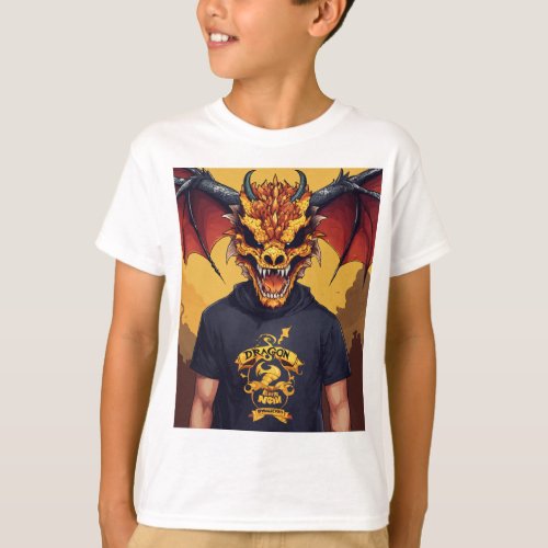 Dragon Head Mascot Skull Style T_Shirt _ A Unique 